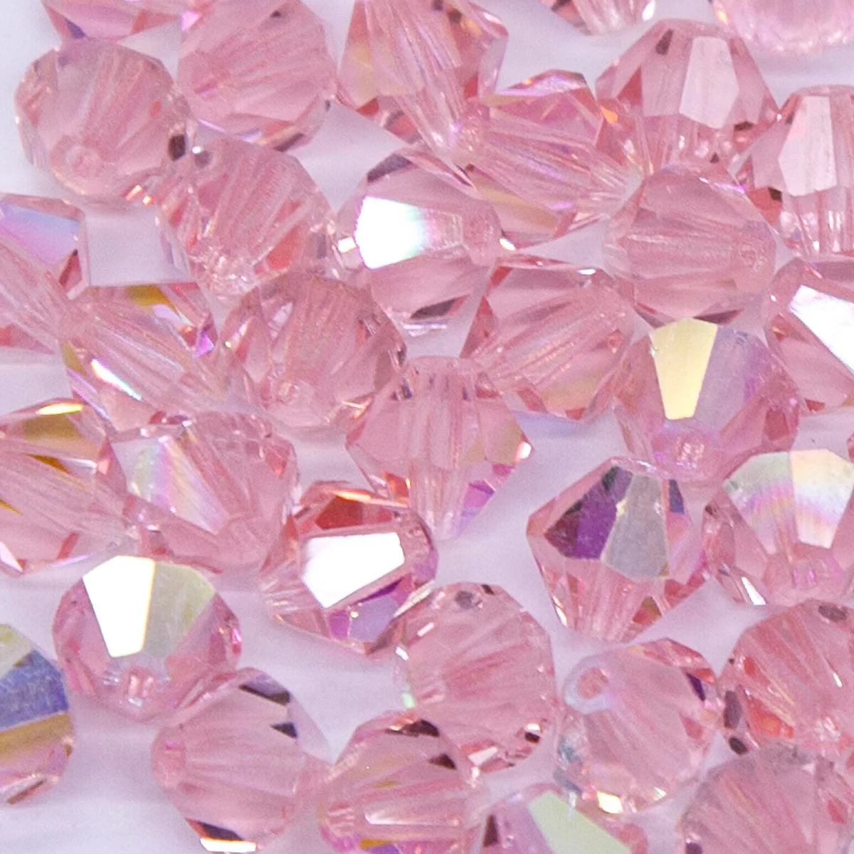86CC591: Preciosa Crystal Dia Lt Rose AB 6x6mm-72PC - Image 2