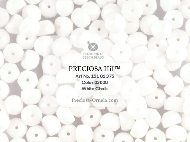 6HL112: Czech White FC Hill Bead 6mm - 50 Pc Bag - Image 3