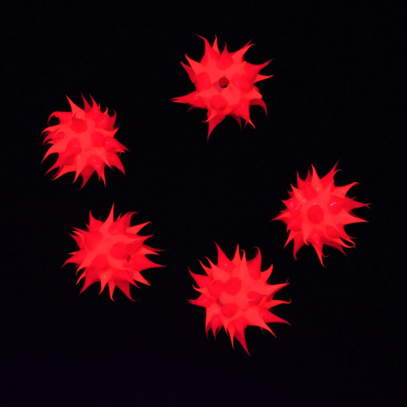 8MS134-92: Rubber Round Orange w/Pink 8mm - 5PPK - Image 2