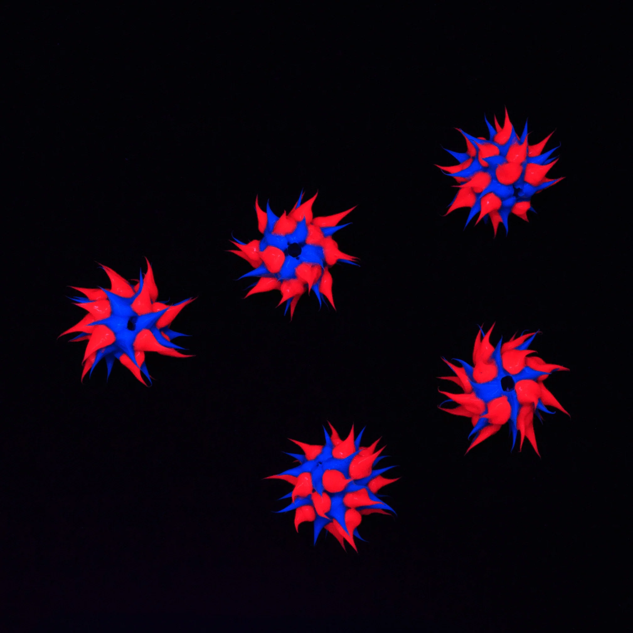 8MS174-92: Rubber Round Blue w/Pink 8mm - 5PPK - Image 2