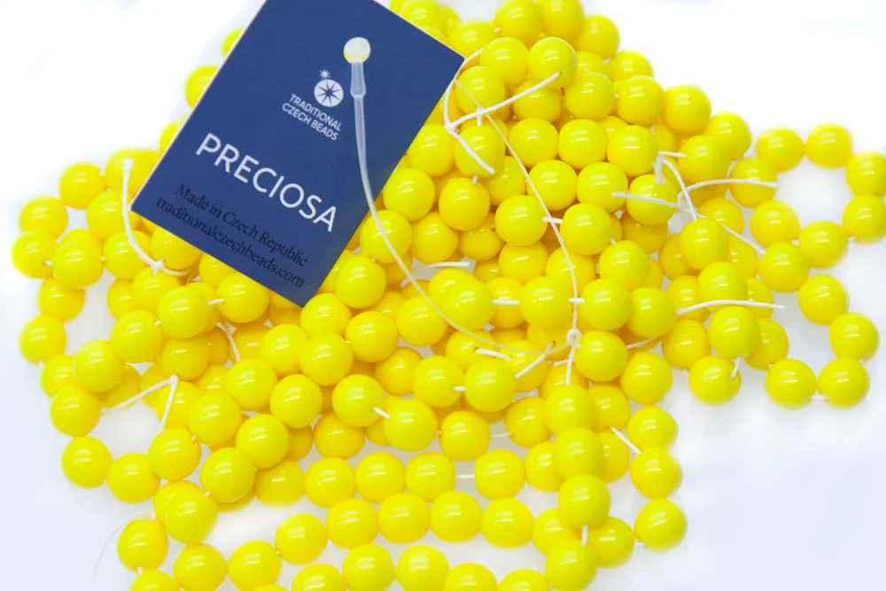 8RD122R: CZ Round Opaque Lemon Yellow 8mm - 25Pc - Image 2