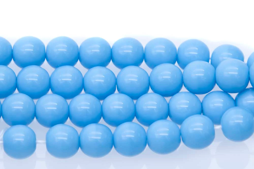 8RD164: CZ Round Opaque Turquoise Blue 8mm - 300 PC - Image 2