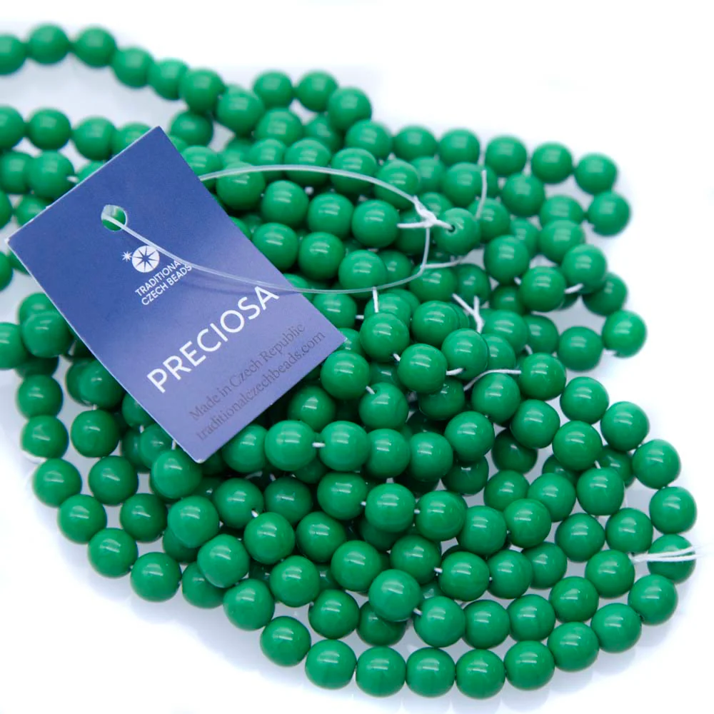 8RD184R: CZ Round Opaque Green 8mm - 25 Pc - Image 2