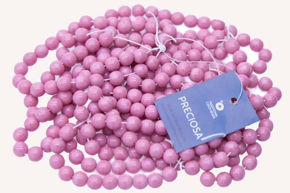 8RD192R: CZ Round Opaque Dusty Pink 8mm - 25 PC - Image 2