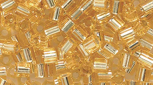 8SD454-HC: Seed Bead Silver Lined Gold Hex Cut 8/0 8c-93 - - 250 Gram Bags