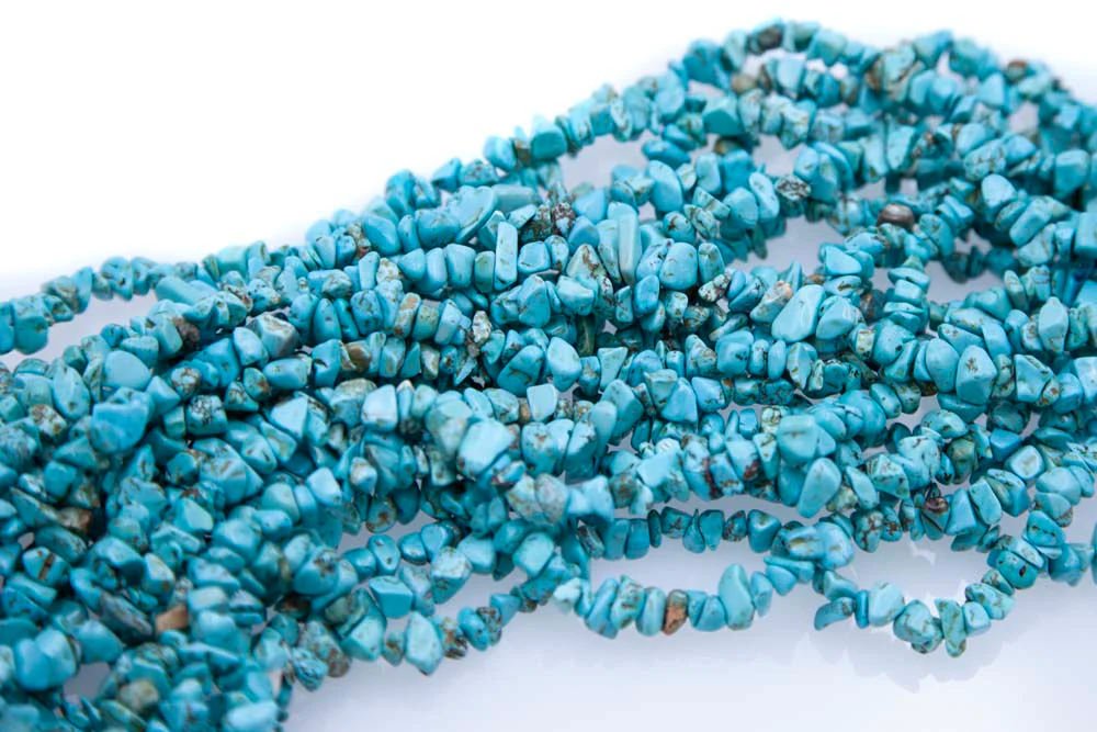 99ST413-N: 8-12mm Turquoise Nugget chip 36" - Image 2