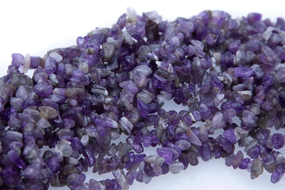 99ST414-N: 8-12mm Natural Amethyst Chips 36" - Image 2