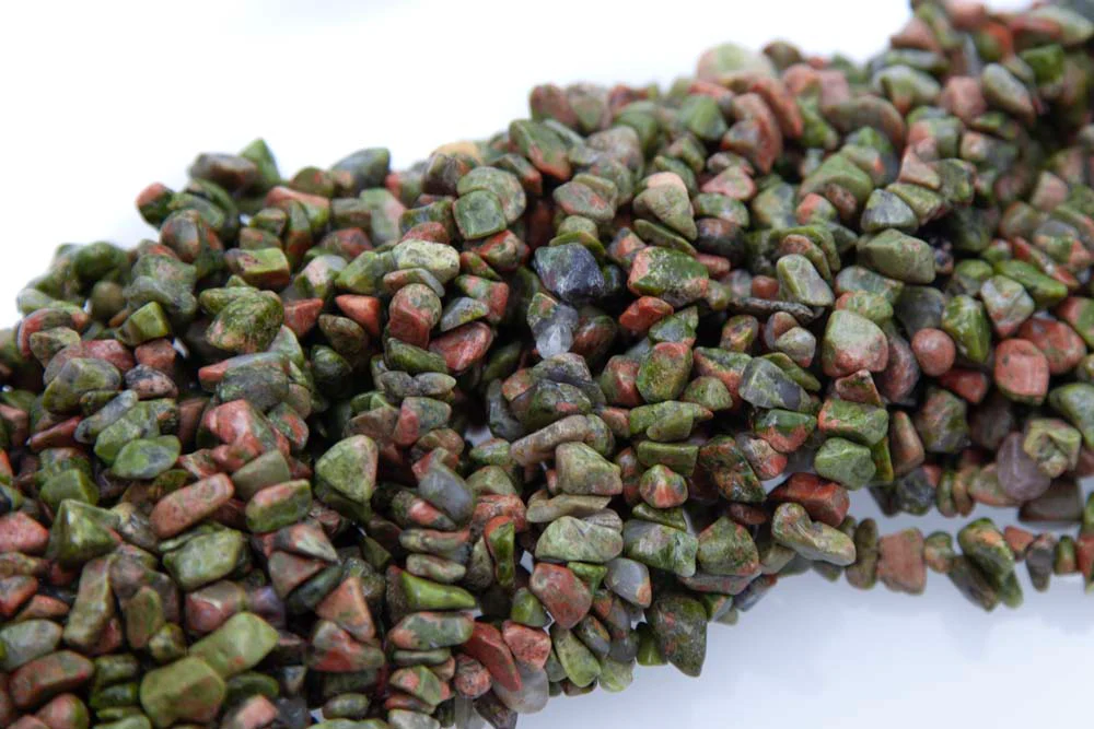 99ST448-N: 8-12mm Unakite Chips 36" - Image 2