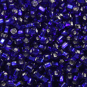 9EP478: Vintage French S/L Cobalt Blue SQ Hole 9/0 250GM - Image 2