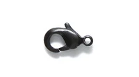 9FI644-MBR: Brass Clasp Lobster Claw Matte Black Plated 9x5mm 4 Pieces per Package