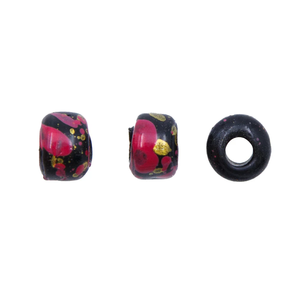 9IC009-G: Crow Marble Black/Gold/Red 9mm -150PC - Image 2