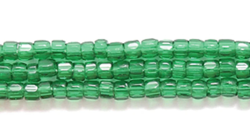9SC284: CZ Seed Bead 3-cut TR Christmas Green 9/0 5HK