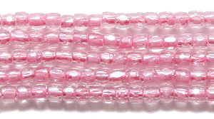 9SC792-LSR: CZ Seed Bead 3-cut Luster Color Lined Pink 9/0-1HK