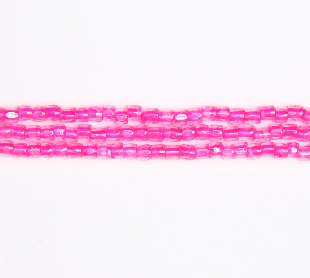 9SC795-L: CZ Seed Bead 3-cut Color Lined Luster Fuchsia 9/0 10HK - Image 2