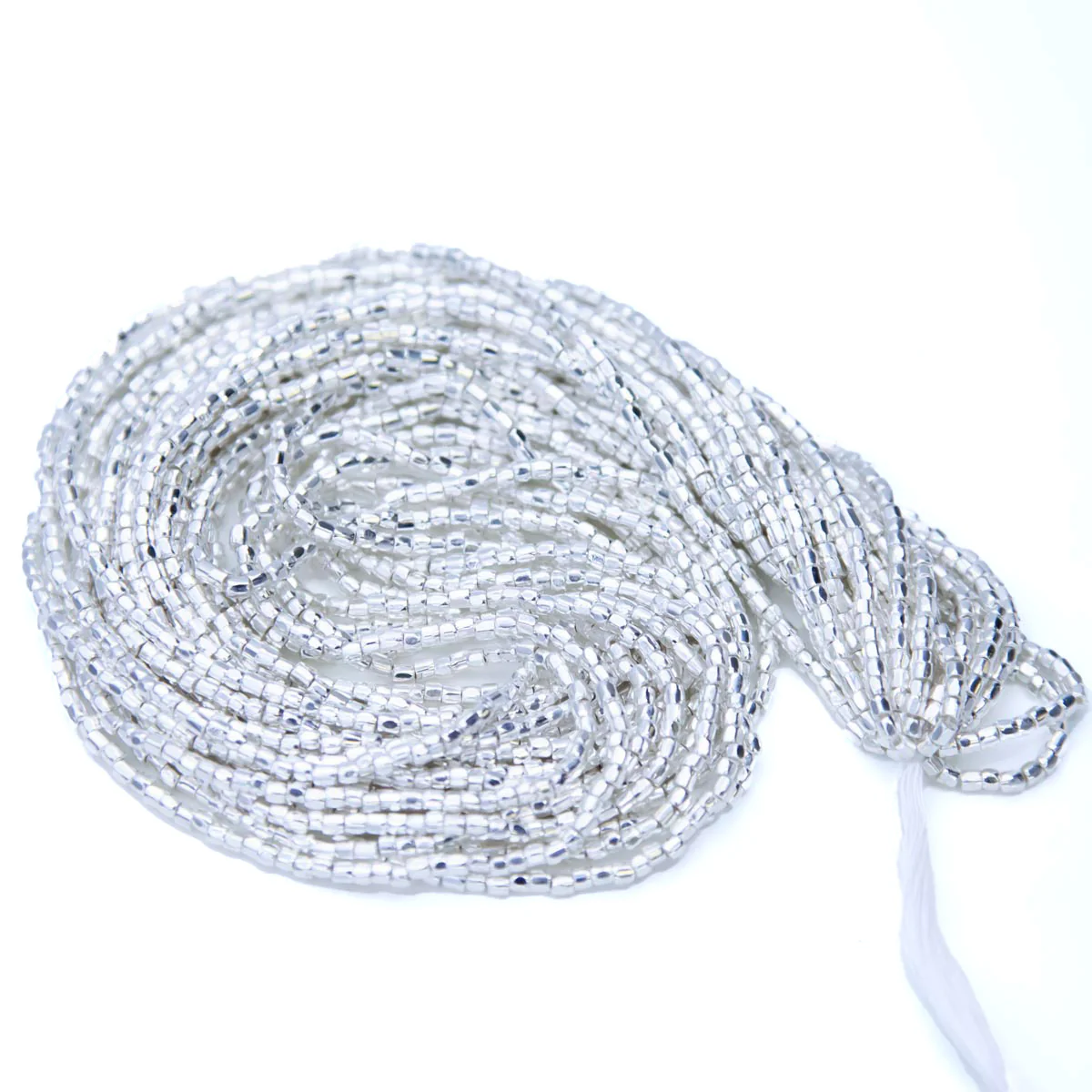 9SC813-SSR: CZ Seed Bead 3-cut Sterling Silver Plate 9/0 1 Hank