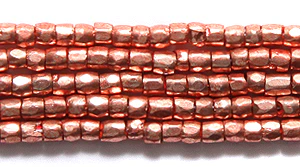 9SC856: CZ Seed Bead 3-cut Metallic Copper 9/0 10HK