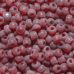 9SV244-AUR: Vintage Venetian Transparent Red #10 Frosted 9/0 50 Gram Bag - Image 2