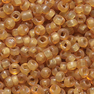 9SV253-16R: Vintage Venetian Transparent Gold #16 Square Hole Frosted 9/0 50 Gram Bag - Image 2