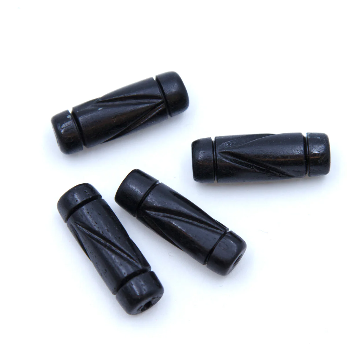 BN275-6: Bone Carved Tube Black 24mm Average 20 Pieces - Image 2