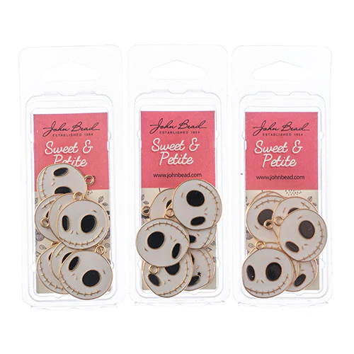 DZ0466-06: Zinc Charm Halloween 21x20mm Ghost Happy Face 8PPK - Image 2