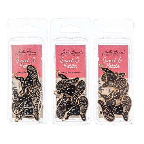 DZ0466-11: Zinc Charm Halloween 31x24mm Wizard Hat 6PPK - Image 2