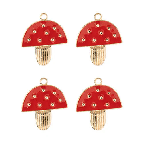DZ0467-002: Zinc Charm 20x23mm Mushroom 4PPK - Image 2