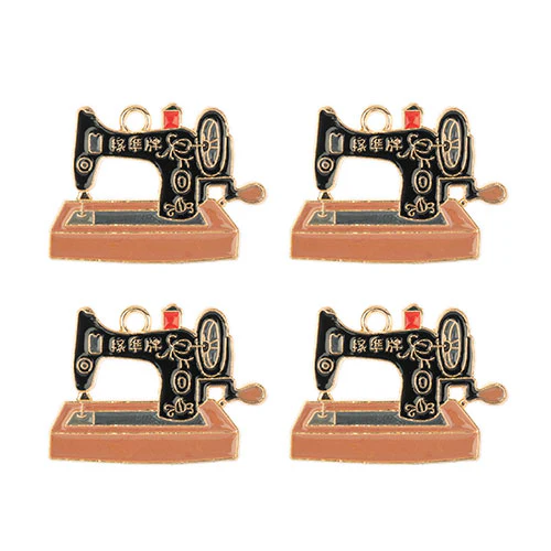 DZ0467-004: Zinc Charm 29x15mm Sewing Machine 4PPK - Image 2