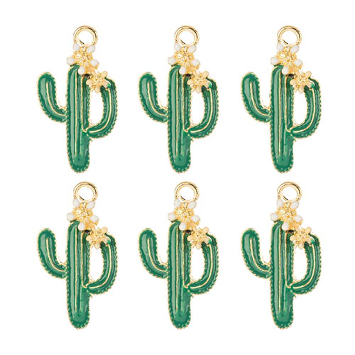 DZ0467-019: Zinc Charm 21x11mm Catus 6PPK - Image 2