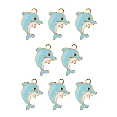 DZ0467-020: Zinc Charm 21x16mm Dolphin 8PPK - Image 2