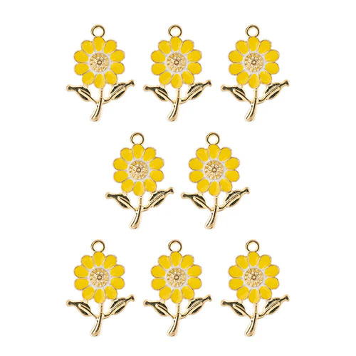 DZ0467-026: Zinc Charm 27x19.5mm Daisy Yellow 8PPK - Image 2