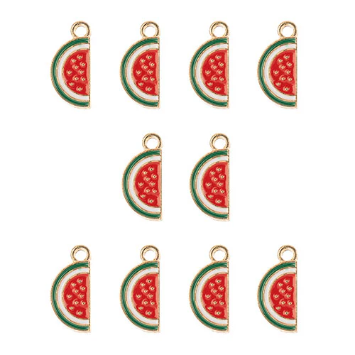 DZ0467-034: Zinc Charm 17x8mm Watermelon Slice 10PPK - Image 2