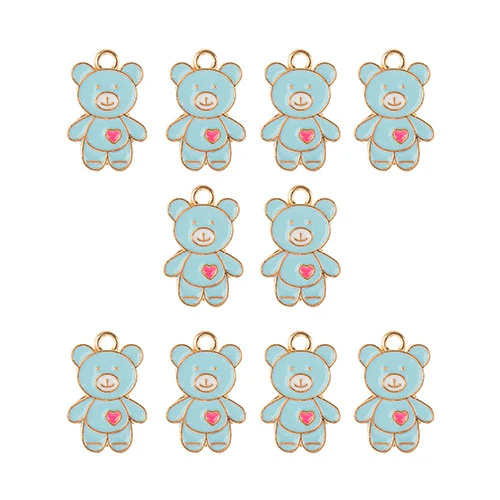 DZ0467-037: Zinc Charm 20x13mm Teddy Bear 10PPK - Image 2