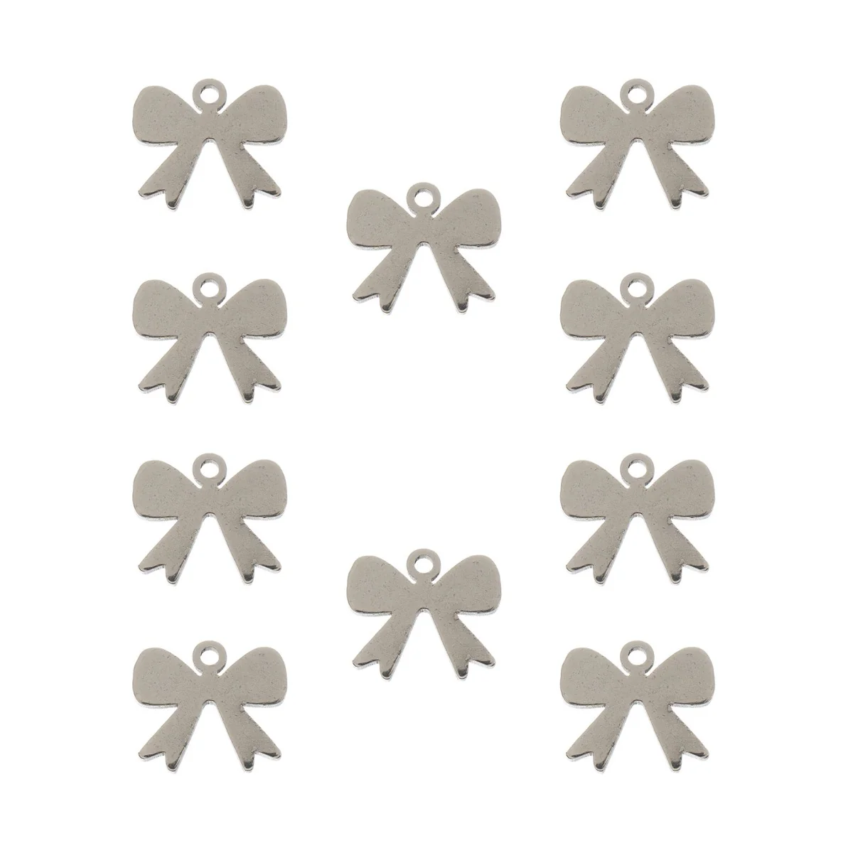 DZ0468-001: Zinc Charms 9.1x10mm Bow Silver - 10PPK - Image 2