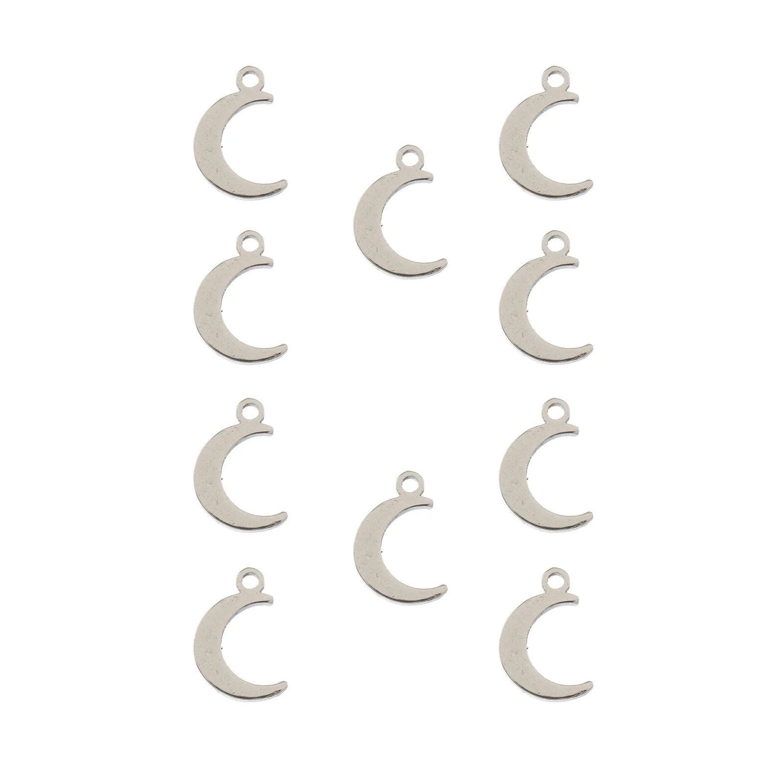DZ0468-003: Steel Charm 7.5x9.5mm Crescent Moon SPL 10PPK - Image 2
