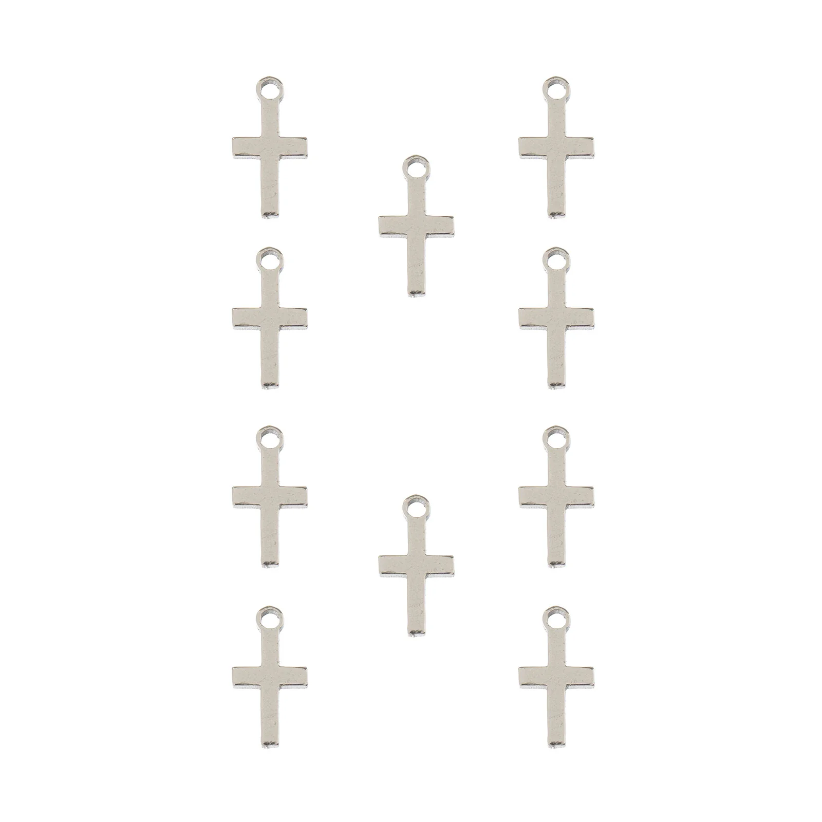 DZ0468-005: Steel Charm 5.3x10mm Cross SPL 10PPK - Image 2
