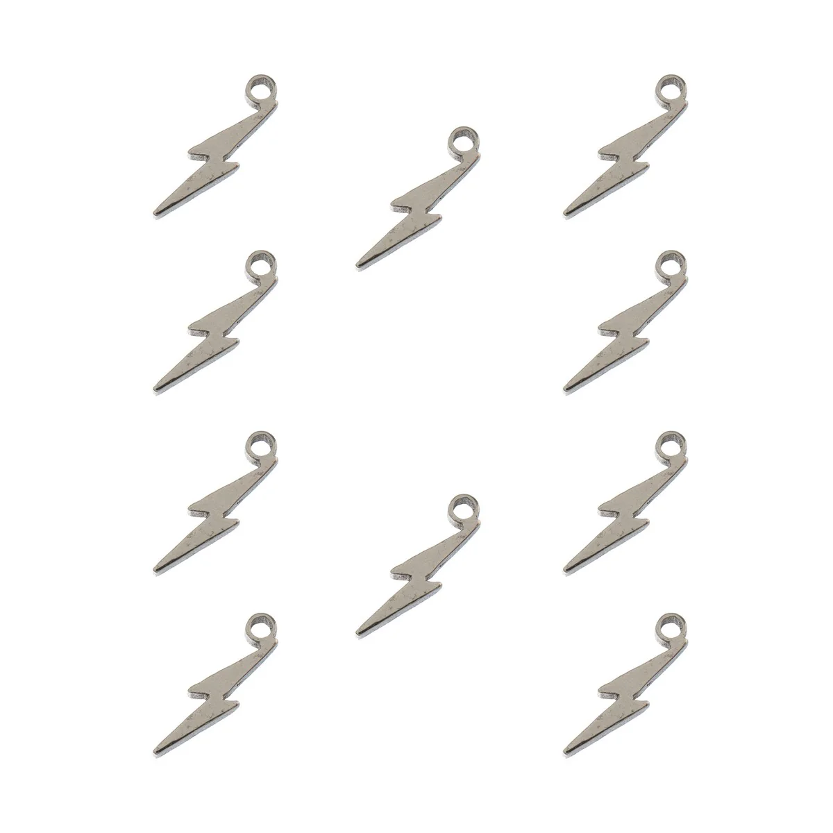 DZ0468-007: Zinc Charms 3.2x10.1mm Lightening Silver - 10PPK - Image 2