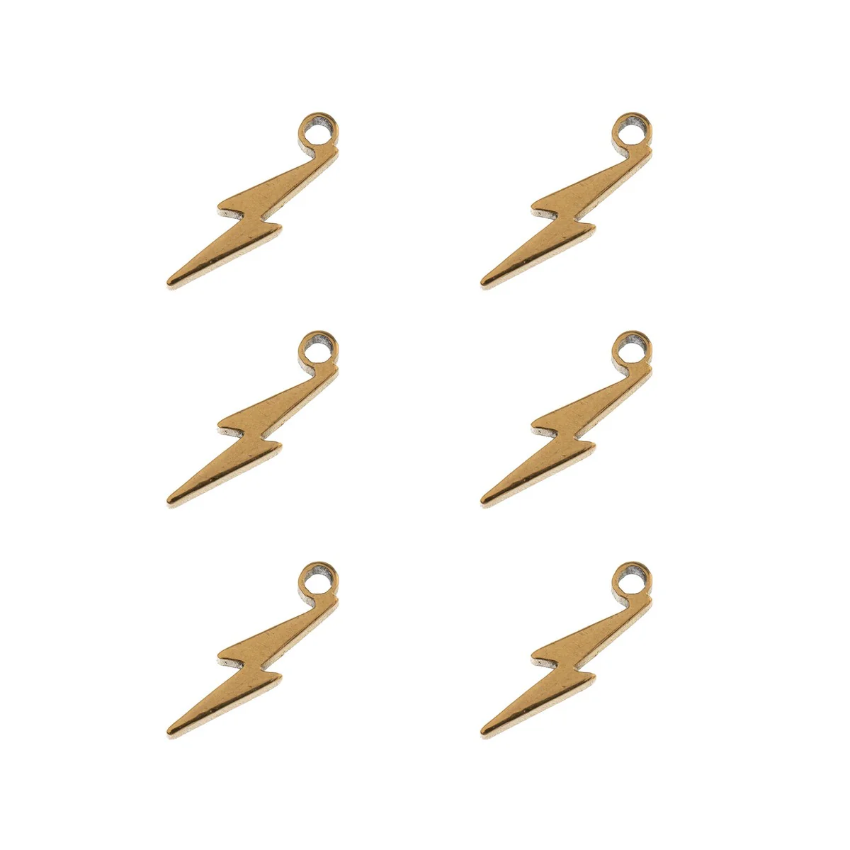 DZ0468-008: Zinc Charms 3.2x10.1mm Lightening Gold Plated - 10PPK - Image 2