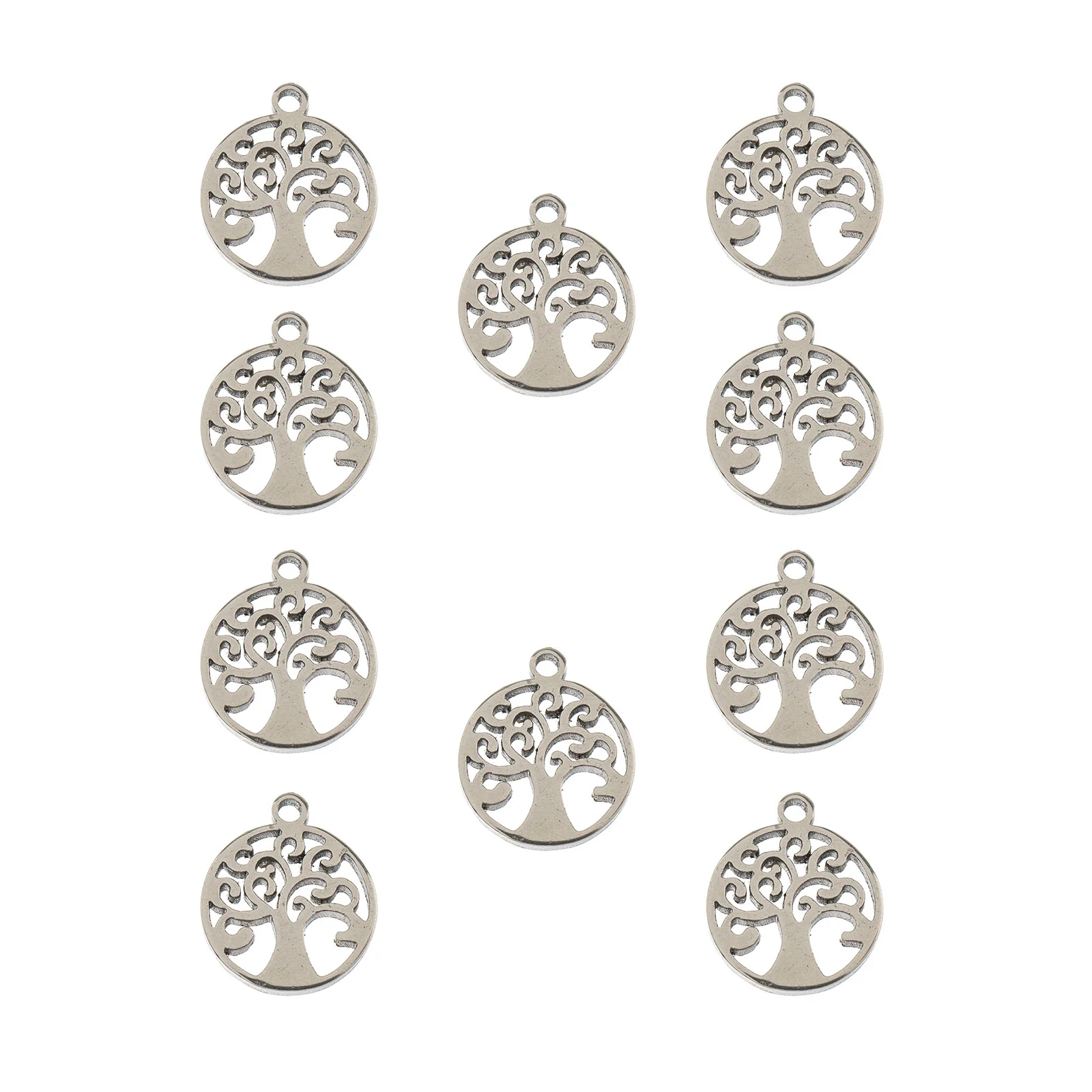 DZ0468-011: Steel Charm 8.2x9.7mm Tree of Life SPL 10PPK - Image 2