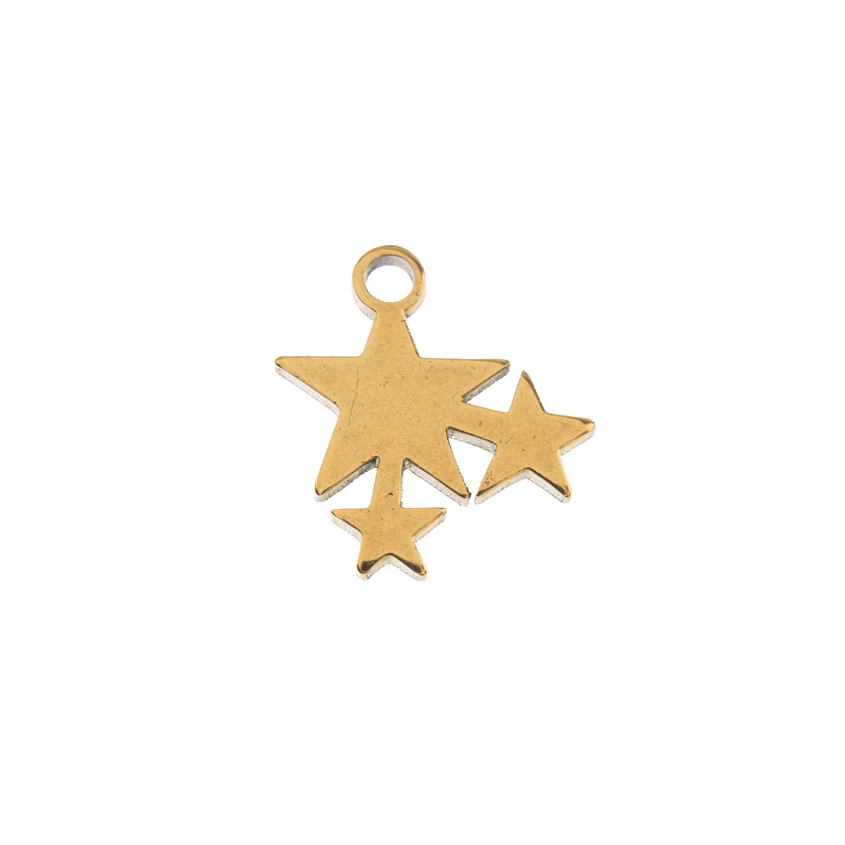 DZ0468-018: Zinc Charms 10.3x10.7mm Stars Gold Plated - 10PPK