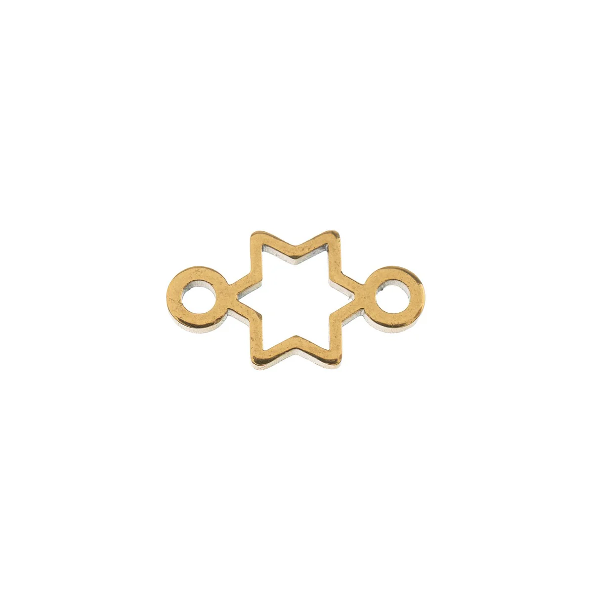 DZ0468-024: Zinc Charms 6.4x11.1mm Star Link Gold Plated - 10PPK