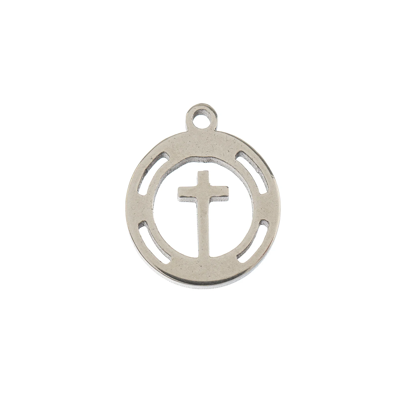 DZ0468-025: Steel Charm 11.4x10mm Cross in Wreath SPL 10PPK - Image 2