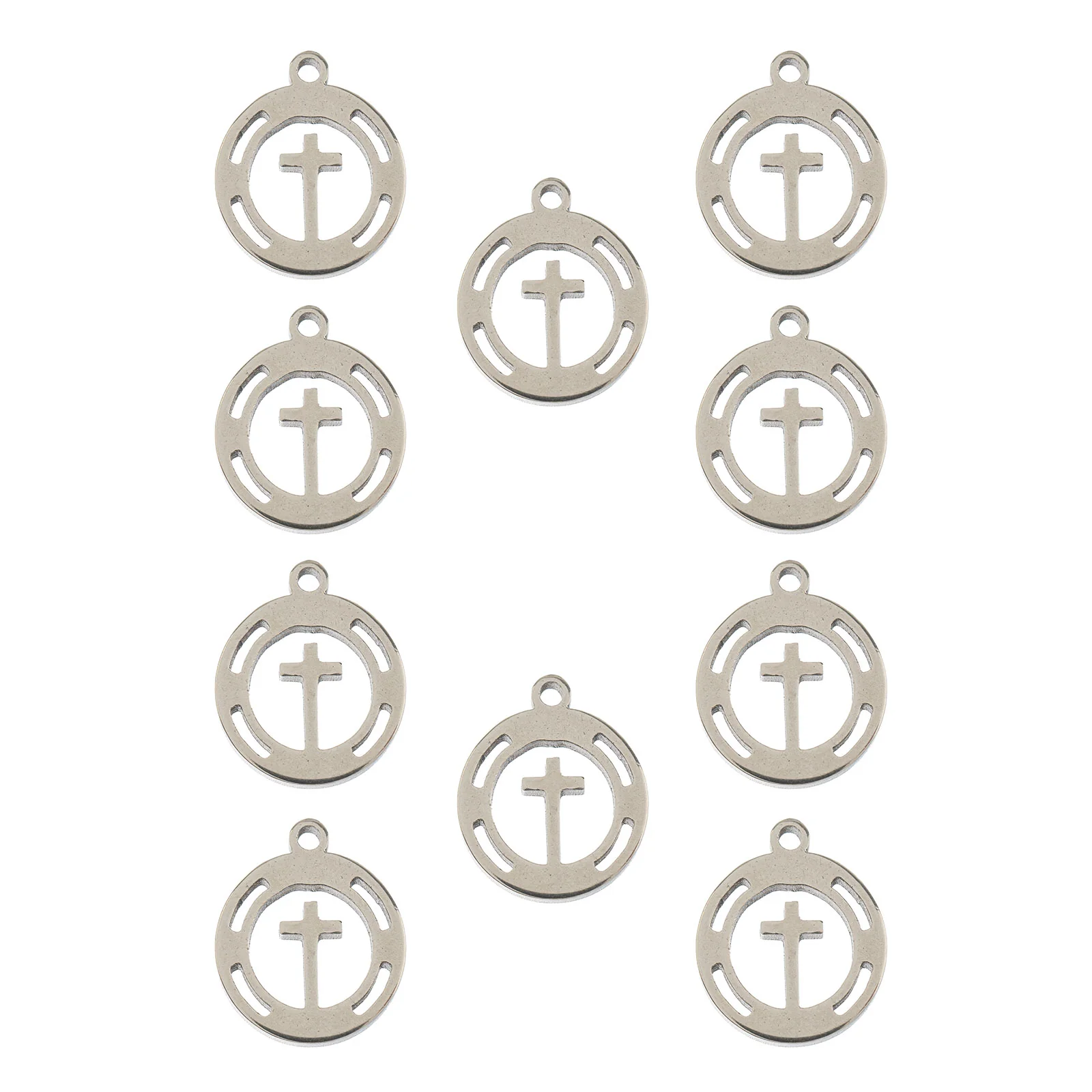 DZ0468-025: Steel Charm 11.4x10mm Cross in Wreath SPL 10PPK - Image 3