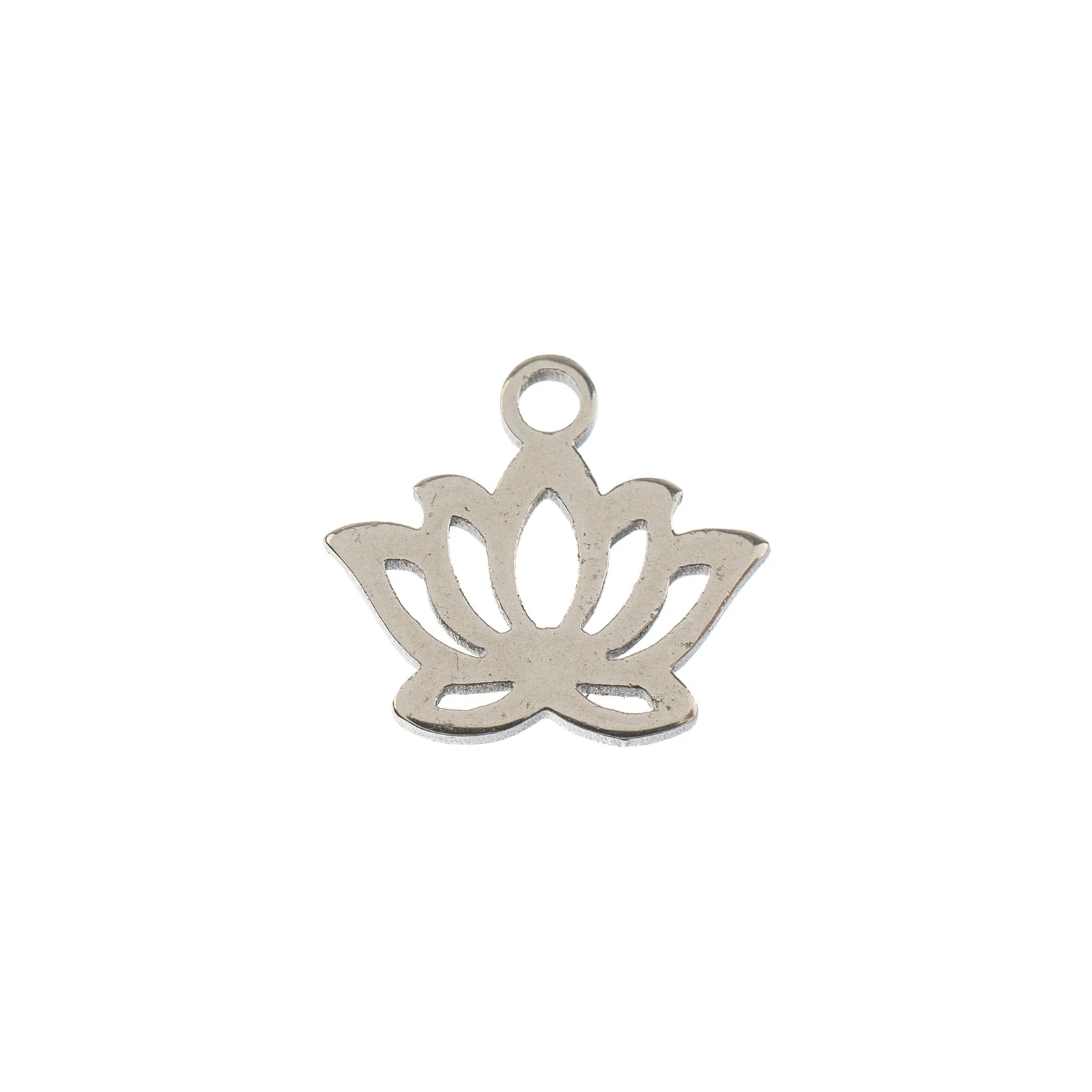 DZ0468-027: Steel Charm 10x9mm Water Lily SPL 10PPK - Image 2