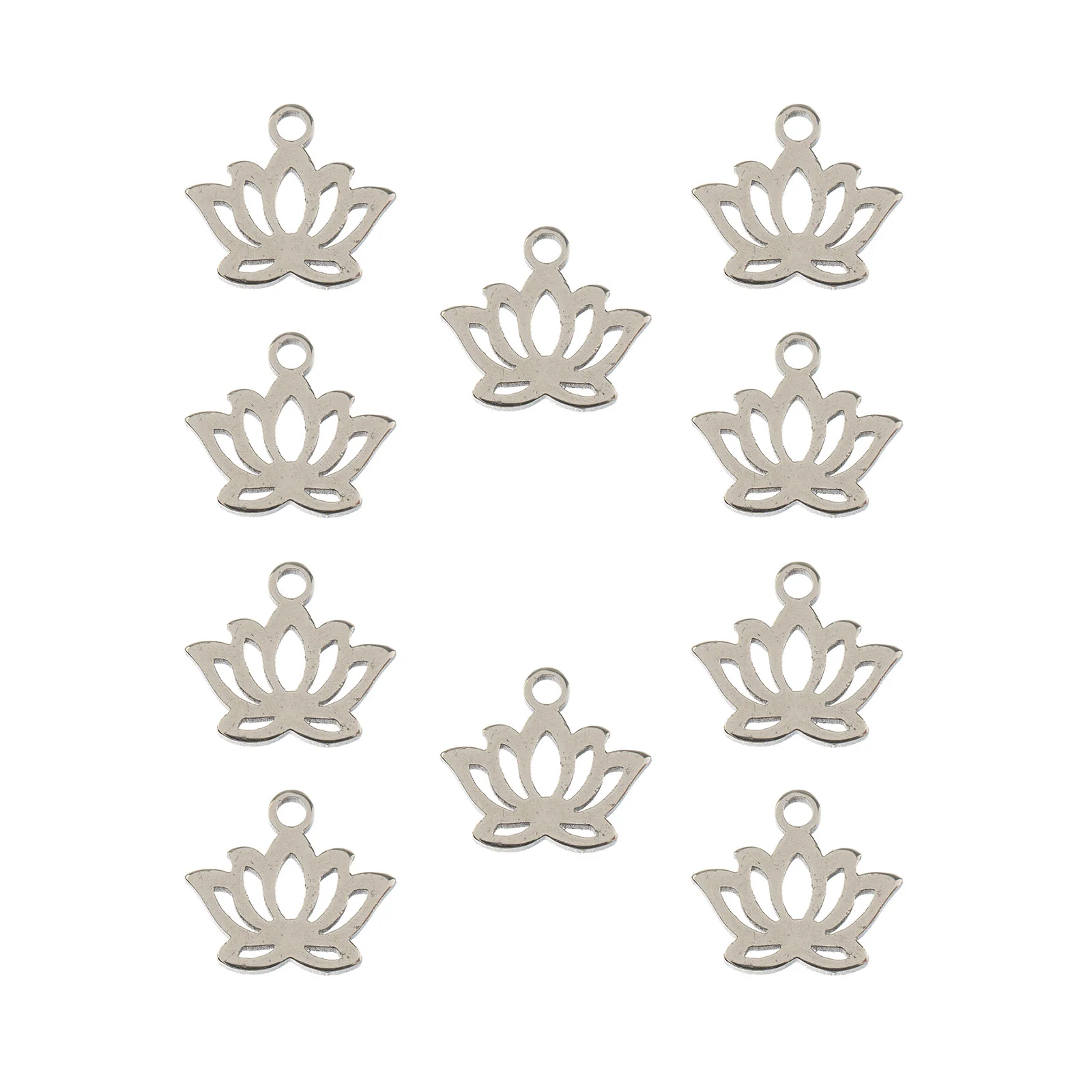 DZ0468-027: Steel Charm 10x9mm Water Lily SPL 10PPK - Image 3