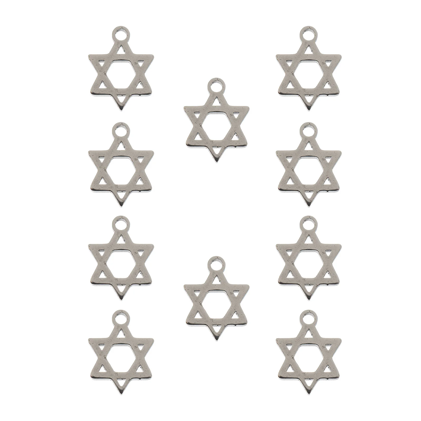 DZ0468-031: Steel Charm 8.7x11.2mm Star of David SPL 10PPK - Image 3
