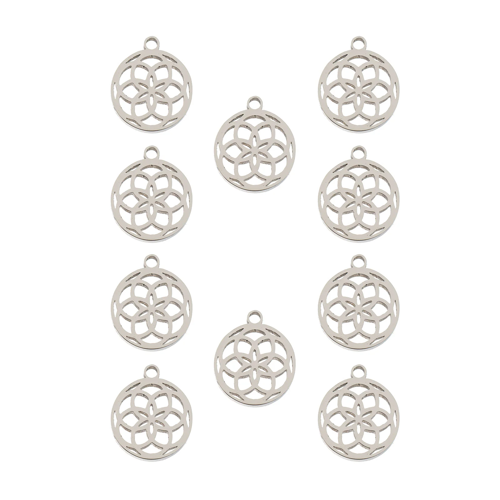 DZ0468-035: Steel Charm 9.1x10.5mm Dreamcatcher SPL 10PPK - Image 2