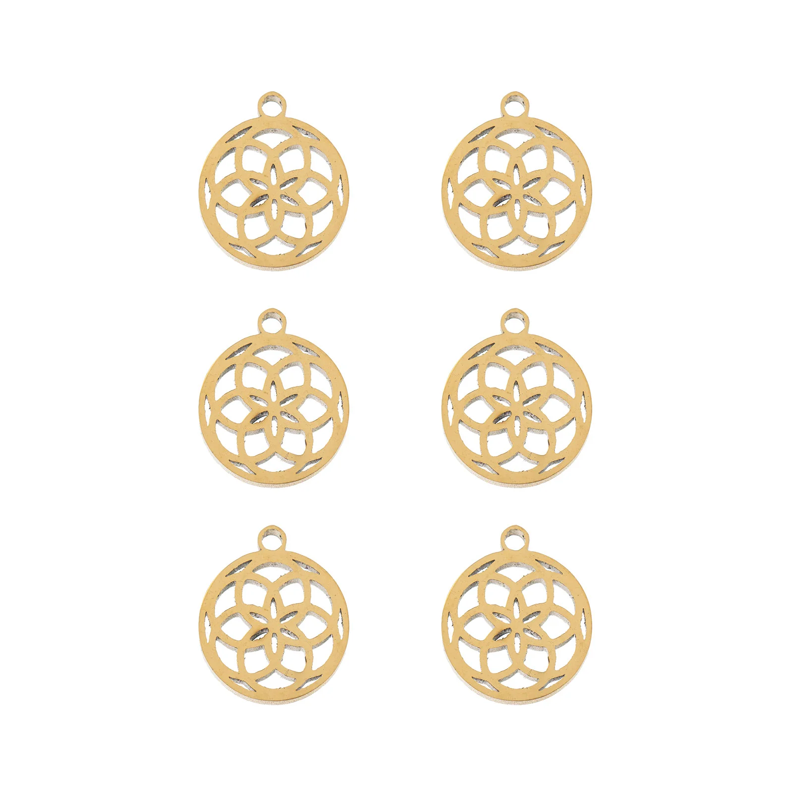 DZ0468-036: Steel Charm 9.1x10.5mm Dreamcatcher GLD PLT 6PPK - Image 3