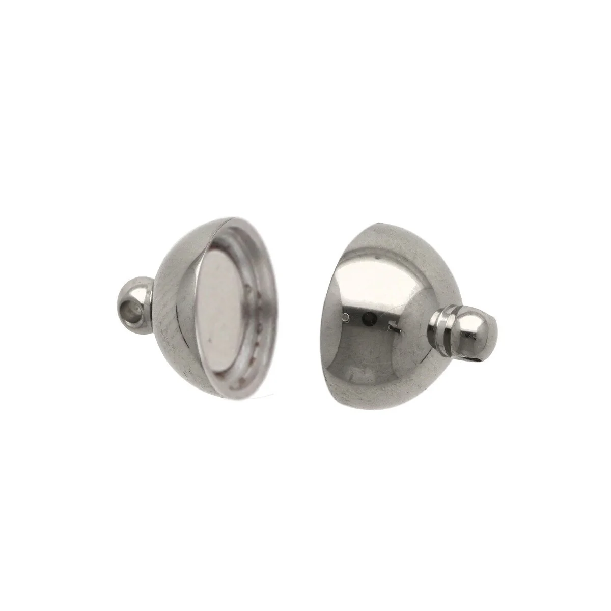 FI147-MC013: STAINLESS MAGNETIC BALL CLASP W/LOOP 10MM - 1 Set - Image 2