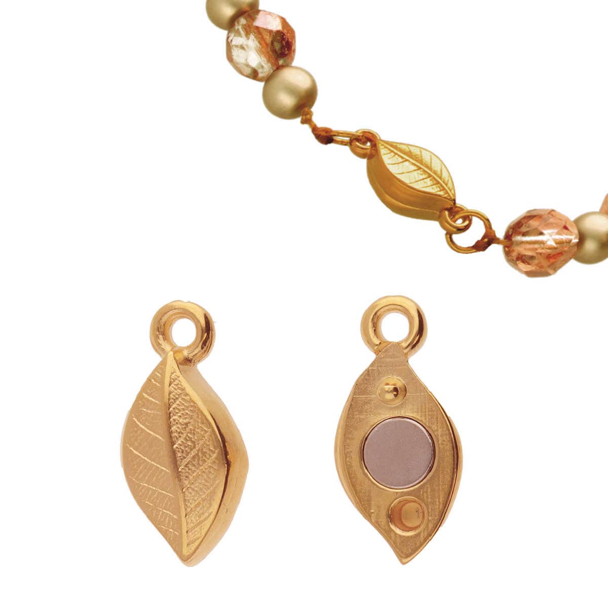 FI147-MCL717GP: MAGNETIC CLASP LEAF 7.4X17.6MM GOLD PLATE - 1 Set - Image 2