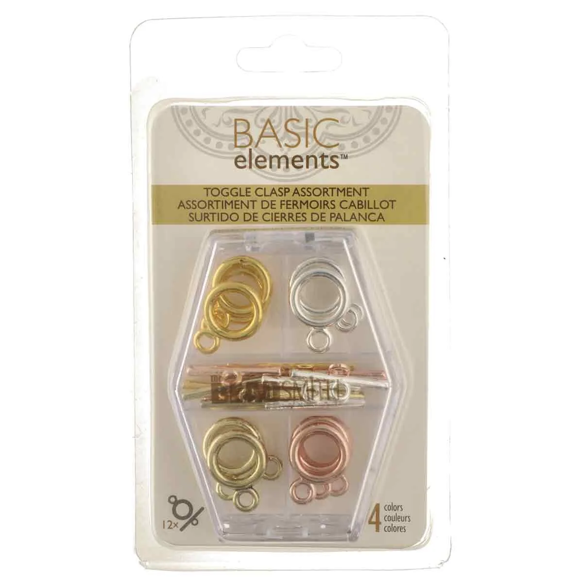 FI157-TG61ASST: Toggle Clasp ASST 14mm Hoop/22mm Bar - 12 Sets